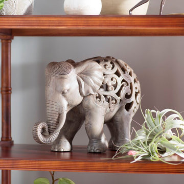 Riacrozbe Gray Giant Elephant Figurine